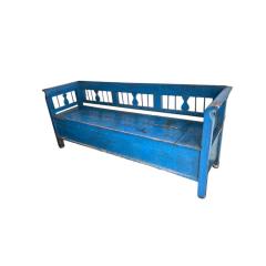 Antique 18th C Painted American Primitive Blanket Chest Bench - 4382846