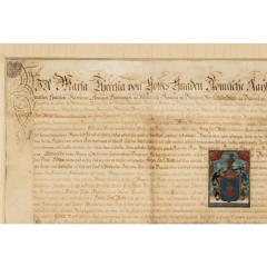 Antique 18th C Royal Seal of Maria Theresa Letter of Appointment - 4390571