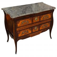 Antique 18th C Swedish Marble Top Fruitwood Chest of Drawers Commode - 4578074