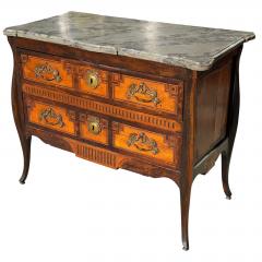 Antique 18th C Swedish Marble Top Fruitwood Chest of Drawers Commode - 4578075