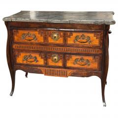 Antique 18th C Swedish Marble Top Fruitwood Chest of Drawers Commode - 4578076