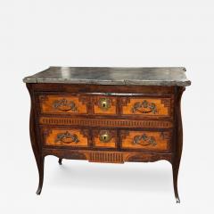 Antique 18th C Swedish Marble Top Fruitwood Chest of Drawers Commode - 4579029