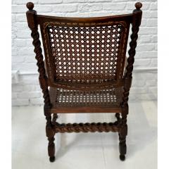 Antique 18th Century Barley Twist Cane Arm Chair - 3135906