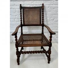 Antique 18th Century Barley Twist Cane Arm Chair - 3135912