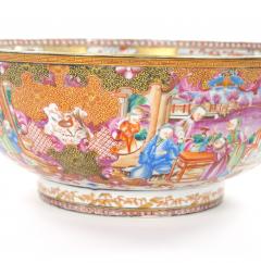 Antique 18th Century Chinese Export Porcelain Famille Rose Punch Bowl - 4552629