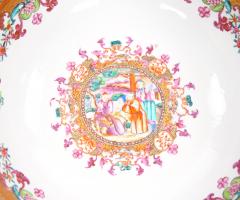Antique 18th Century Chinese Export Porcelain Famille Rose Punch Bowl - 4552631