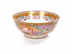 Antique 18th Century Chinese Export Porcelain Famille Rose Punch Bowl - 4552635