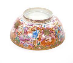 Antique 18th Century Chinese Export Porcelain Famille Rose Punch Bowl - 4552637