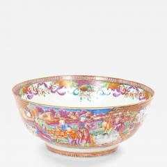 Antique 18th Century Chinese Export Porcelain Famille Rose Punch Bowl - 4553718