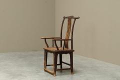 Antique 18th Century Chinese Yoke Back Armchair in Lacquered Pearwood - 4582475