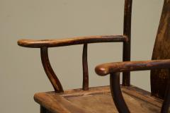 Antique 18th Century Chinese Yoke Back Armchair in Lacquered Pearwood - 4582480