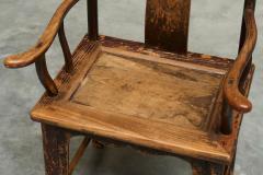 Antique 18th Century Chinese Yoke Back Armchair in Lacquered Pearwood - 4582482