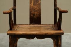 Antique 18th Century Chinese Yoke Back Armchair in Lacquered Pearwood - 4582521