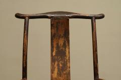 Antique 18th Century Chinese Yoke Back Armchair in Lacquered Pearwood - 4582536