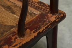 Antique 18th Century Chinese Yoke Back Armchair in Lacquered Pearwood - 4582543