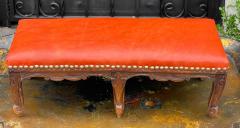 Antique 19 C French Provincial Ottoman Low Foot Stool Leather - 2732168