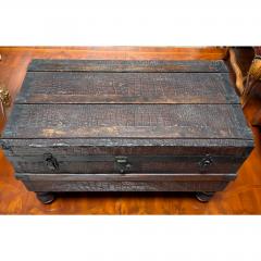 Antique 1920 s Crocodile Leather Steamer Trunk Coffee Table - 4648856