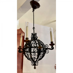 Antique 1920 s Spanish Colonial Wrought Iron Chandelier - 2669197