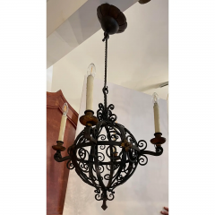 Antique 1920 s Spanish Colonial Wrought Iron Chandelier - 2669198