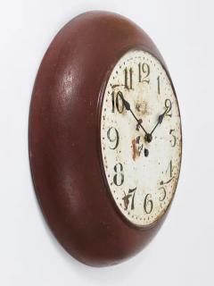 Antique 1920s Public Iron Wall Clock With Hand Painted Dial Industrial Style - 4064705