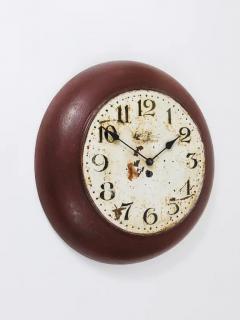 Antique 1920s Public Iron Wall Clock With Hand Painted Dial Industrial Style - 4064714