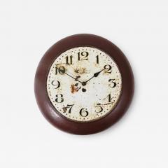 Antique 1920s Public Iron Wall Clock With Hand Painted Dial Industrial Style - 4065591
