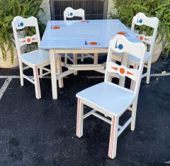 Antique 1939 Worlds Fair Enamel Top Kitchen Dining Table Chairs Set - 2302743