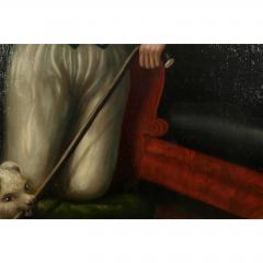 Antique 19c American School Portrait Oil Painting of a Boy His Dog - 2228120