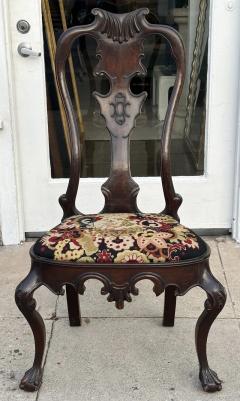 Antique 19c Carved Chippendale Mahogany Ball Claw Foot Side Chair - 3919989