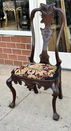 Antique 19c Carved Chippendale Mahogany Ball Claw Foot Side Chair - 3919994