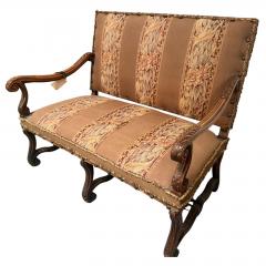 Antique 19c French Carved Walnut Tapestry Sofa Settee - 4762436