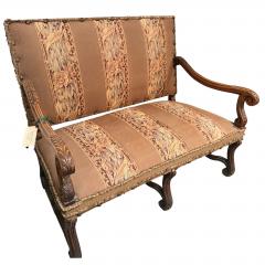 Antique 19c French Carved Walnut Tapestry Sofa Settee - 4762439