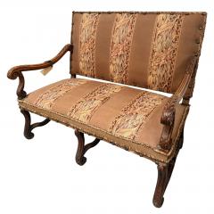 Antique 19c French Carved Walnut Tapestry Sofa Settee - 4762441