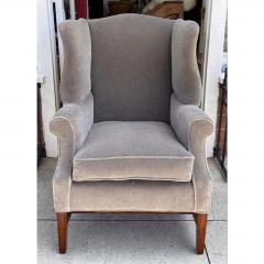 Antique 19c Georgian Wingback Mohair Arm Chair - 4663919