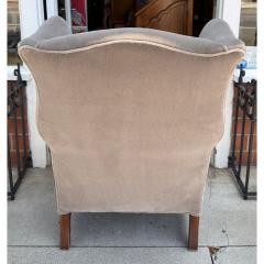 Antique 19c Georgian Wingback Mohair Arm Chair - 4663921