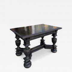 Antique 19c Jacobean Ebony Writing Side or Breakfast Table - 4716744