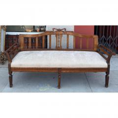 Antique 19c Swedish Gustavian Sofa Settee W Bow Motif - 4648847