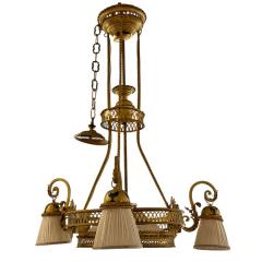 Antique 19th C Brass French Beaux Arts Chandelier - 4416256