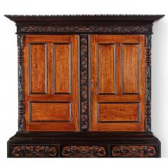 Antique 19th C Ceylonese British Colonial Satin Wood and Ebony Cabinet - 4045819