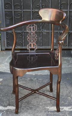 Antique 19th C Chinese Rosewood Corner Arm Chair - 2483505