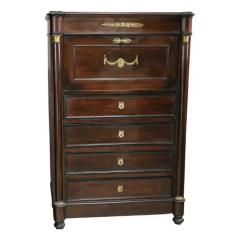 Antique 19th C Empire Mahogany Gilt Bronze Drop Front Desk Secretary - 4549755