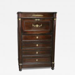 Antique 19th C Empire Mahogany Gilt Bronze Drop Front Desk Secretary - 4553579