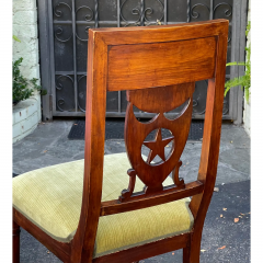 Antique 19th C Empire Star Shield Coat of Arms Dining Chairs - 3474235