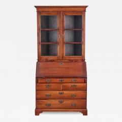 Antique 19th C English Country Mahogany Secretary Bookcase - 3541231