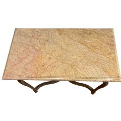 Antique 19th C French Country Sienna Marble Top Table - 4530577