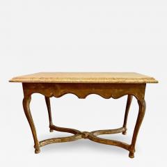 Antique 19th C French Country Sienna Marble Top Table - 4532694