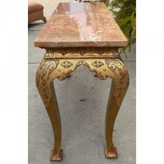 Antique 19th C George I Style Giltwood Sienna Marble Console Table - 4206393