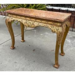 Antique 19th C George I Style Giltwood Sienna Marble Console Table - 4206394