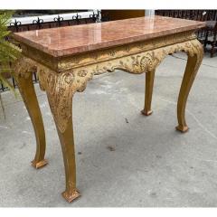 Antique 19th C George I Style Giltwood Sienna Marble Console Table - 4206397