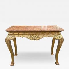 Antique 19th C George I Style Giltwood Sienna Marble Console Table - 4207983